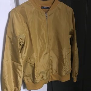 NEW Spring Gold Yellow Bomber Jacket